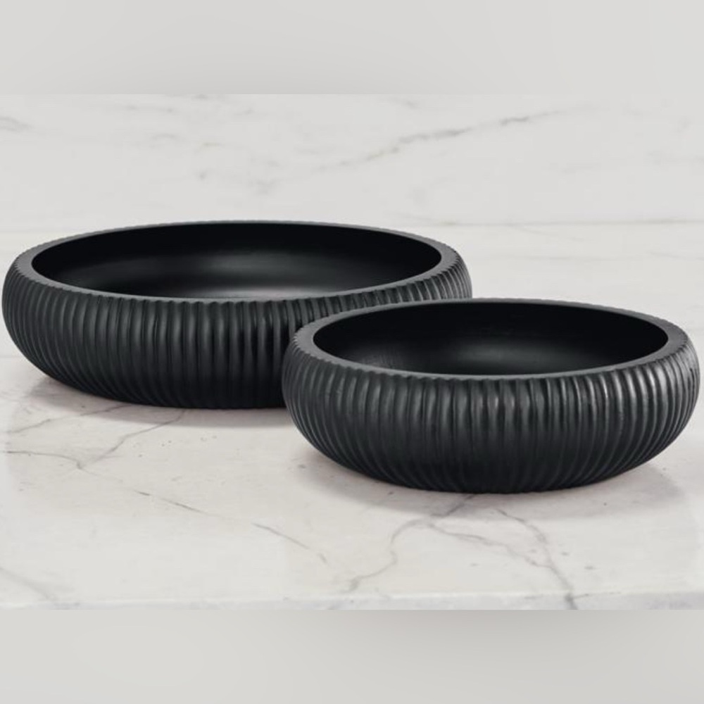 Frontgate Wood Serving Bowls - Set of 2 - NWT